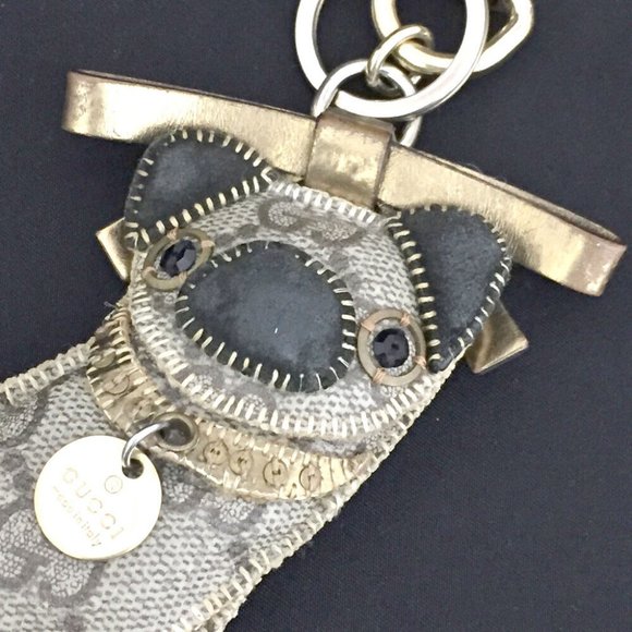 Gucciori Dog GG Logo Canvas Leather Key Holder - Picture 2 of 8